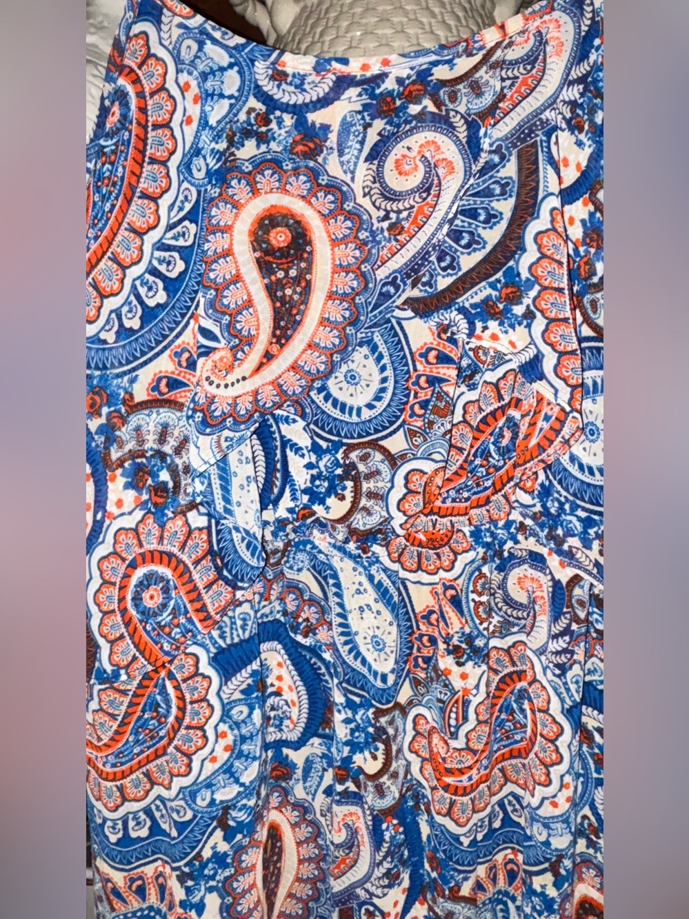 Xhilaration Blue and Coral Paisley Maxi Dress - Picture 4 of 9